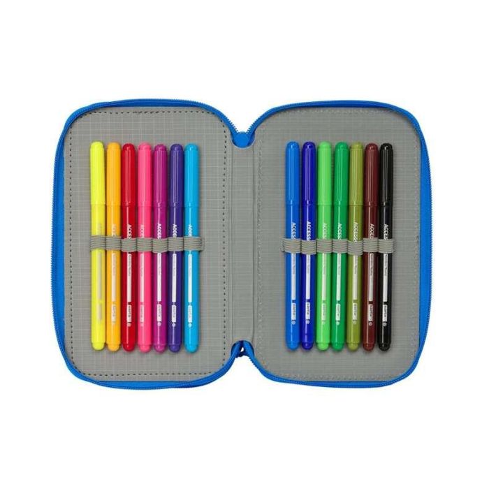 Safta Plumier Triple 37 Pcs Batman Preescolar 12,5x19,5x5,5 cm 4