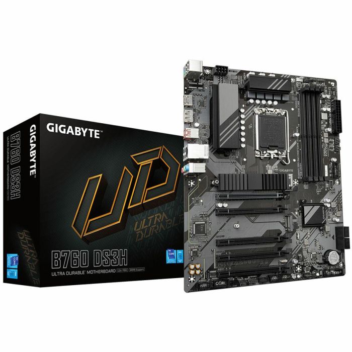 GIGABYTE GIG1688241533692 Placa base B760 DS3H compatible con Intel 14ª Gen DDR5 hasta 7600 MHz 2x PCIe 4.0 M.2 18