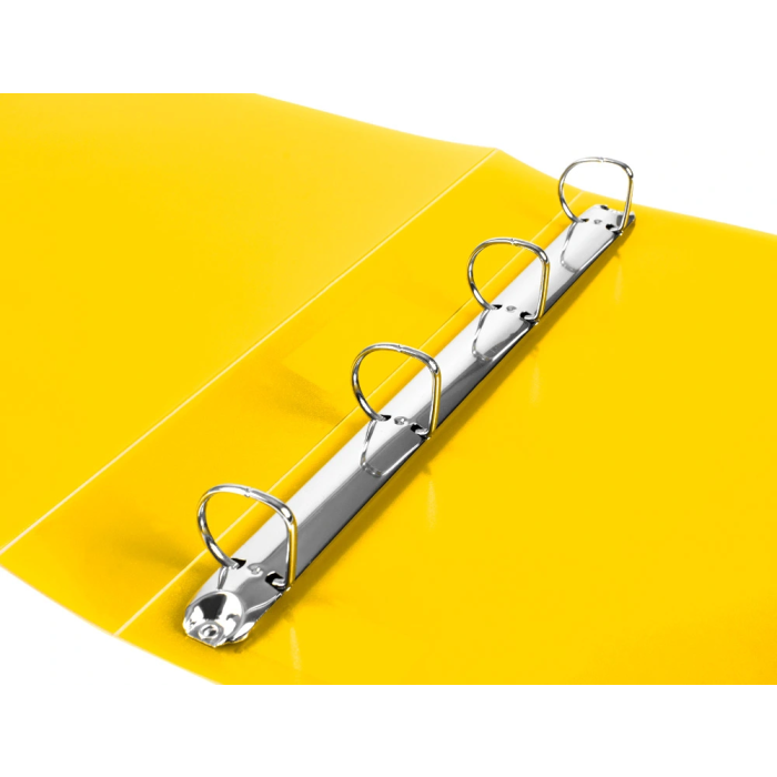 Liderpapel Carpeta 4 Anillas 25 Mm Din A4 Polipropileno Color Amarillo Fluor Opaco 40 Mm 6