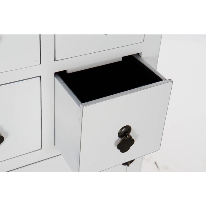 Cajonera Oriental DKD Home Decor Blanco Plateado 27 x 101 x 63 cm 4 Cajonera Oriental DKD Home Decor Blanco Plateado 27 x 101 x 63 cm 4