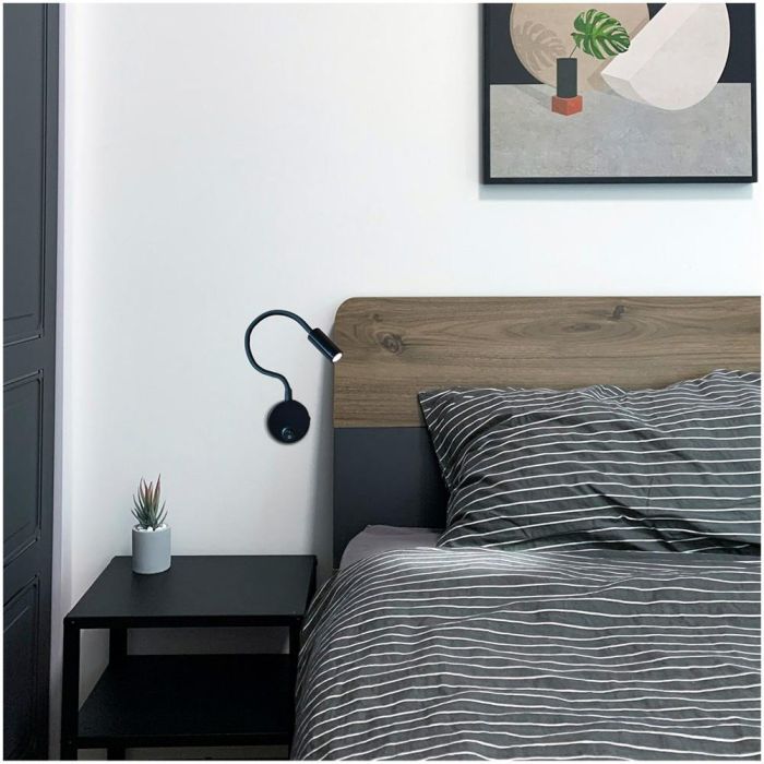 Aplique led classic 3 W, 4000 k, 450 lm, negro, 35 x 6,3 cm 1