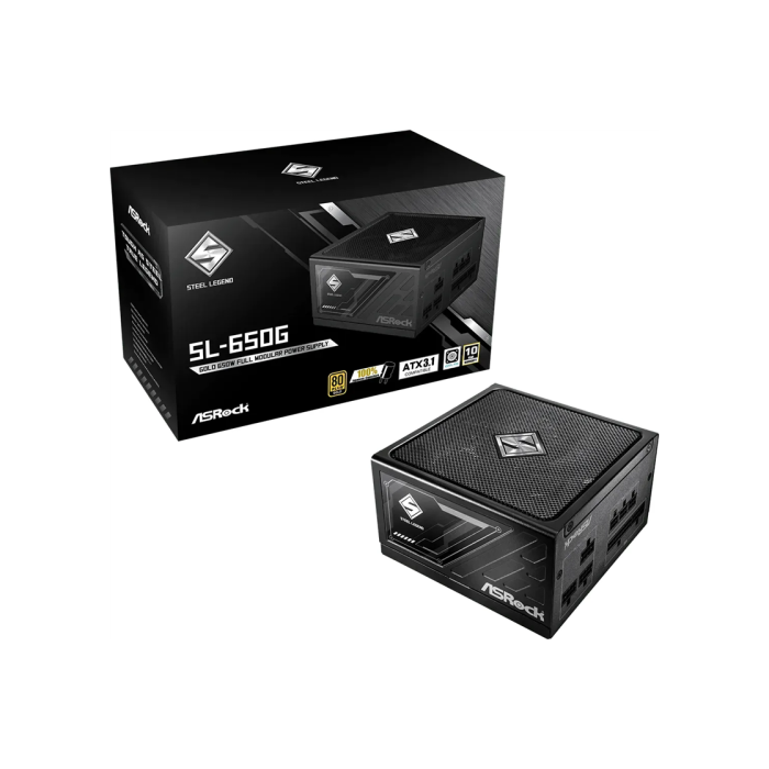 FUENTE ALIMENTACION ASROCK SL-650G,PSU,650W,80 PLUS GOLD,135MM,MODULAR,PCI-E 5.1 (12+4pin)x1,PCI-E (6+2 pin)x3,SATA (5 pin)x9 FUENTE ALIMENTACION ASROCK SL-650G,PSU,650W,80 PLUS GOLD,135MM,MODULAR,PCI-E 5.1 (12+4pin)x1,PCI-E (6+2 pin)x3,SATA (5 pin)x9