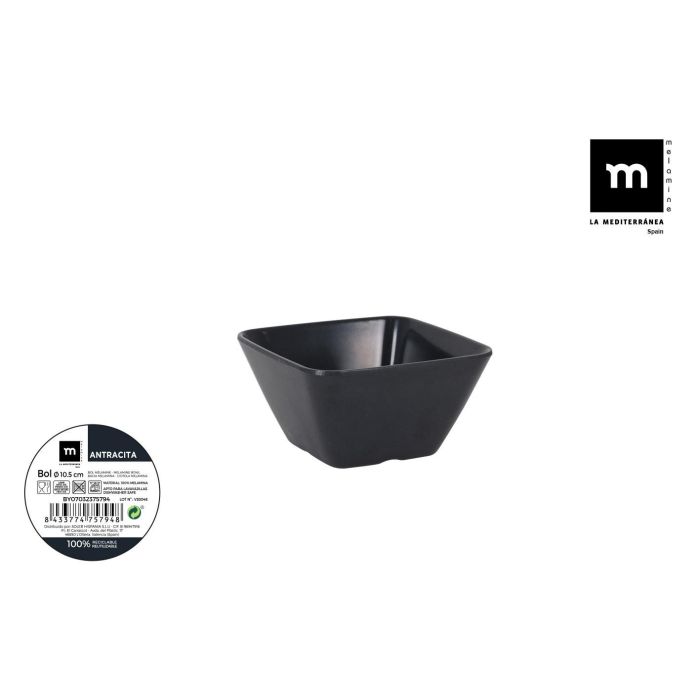 Bol de melamina antracita 10.5 cm - La Mediterranea (36 Unidades) Bol de melamina antracita 10.5 cm - La Mediterranea (36 Unidades)