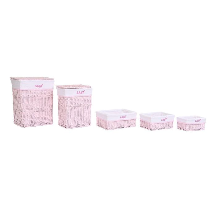 Cesta Ropa Baby DKD Home Decor Rosa 34 x 56 x 44 cm Set de 5 2 Cesta Ropa Baby DKD Home Decor Rosa 34 x 56 x 44 cm Set de 5 2