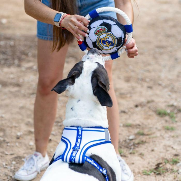Real Madrid Frisbee para Perro con Cuerda Blanco 22x22x6 cm 3