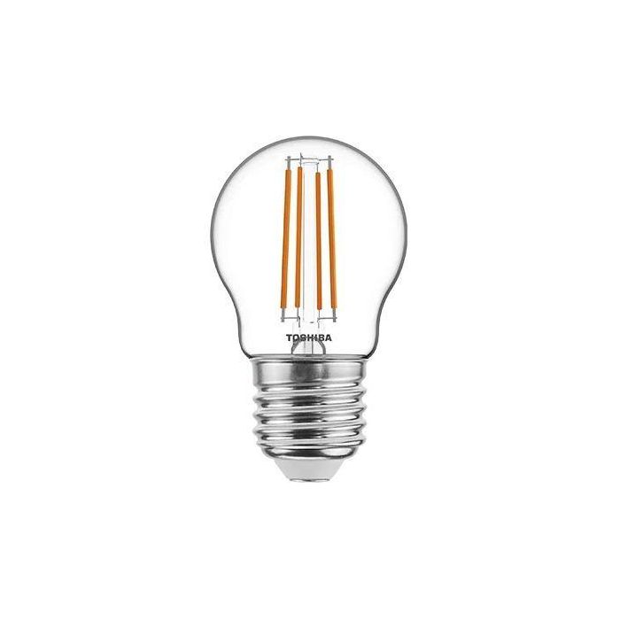 TOSHIBA Bombilla LED Filamento G45 E27 4.5W Luz Cálida 2700K