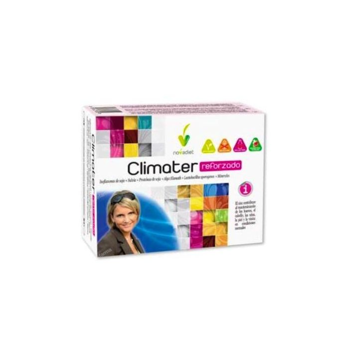 NOVADIET Climater Reforzado 60 Cápsulas – Suplemento para Síntomas de la Menopausia con Soja, Salvia y Probióticos