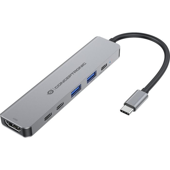 CONCEPTRONIC 6-1 Dock USB-C->HDMI/2xUSB-A/2xUSB-C/+ 25cm gr 0 CONCEPTRONIC 6-1 Dock USB-C->HDMI/2xUSB-A/2xUSB-C/+ 25cm gr 0