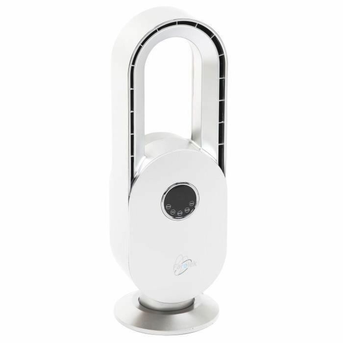 Farelek FAR3431541120365 Ventilador de Mesa sin Aspas SILENT-AIR ARCH 45W Blanco y Plateado 3 Velocidades