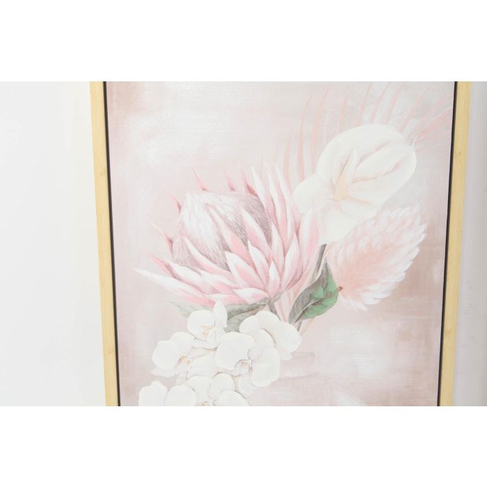 DKD Home Decor Cuadro Estilo Escandinavo Beige Rosa Lienzo y PS 4 x 70 x 50 cm (2 Unidades) Florero Hecho a Mano 2