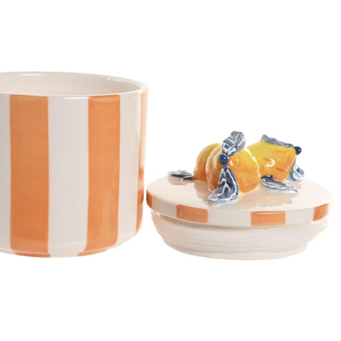 Bote Mediterraneo DKD Home Decor Naranja Amarillo 10.2 x 12.5 x 10.2 cm (4 Unidades) 1