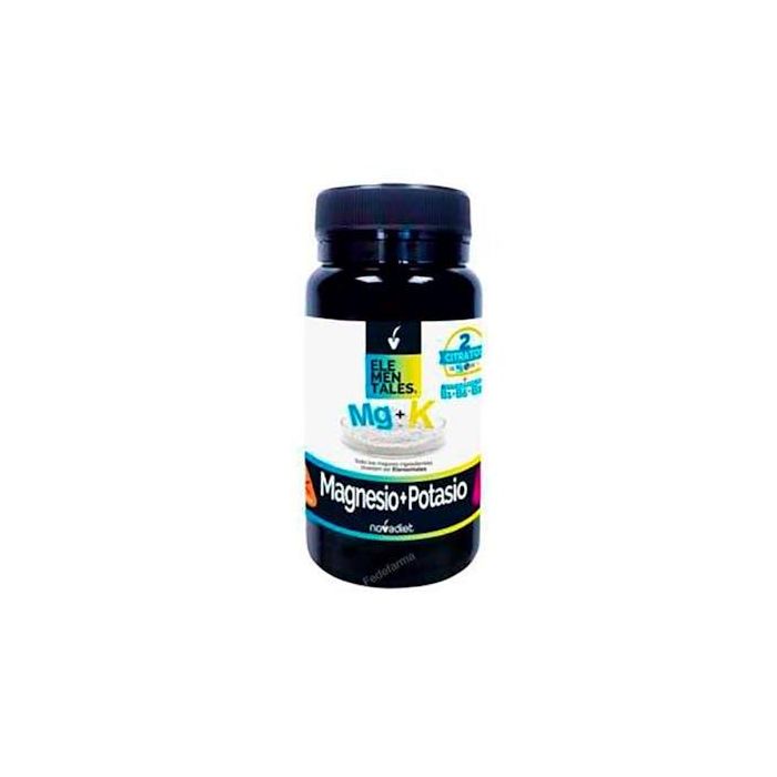 NOVADIET Magnesio + Potasio + Vitaminas B1, B6, B12. Ayuda al sistema nervioso y músculos. 60 Comprimidos.