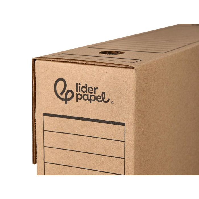 Caja Archivo Definitivo Liderpapel Folio Carton Reciclado 325 gr-M2 Lomo 100 mm Kraft 365x100x251 mm 8