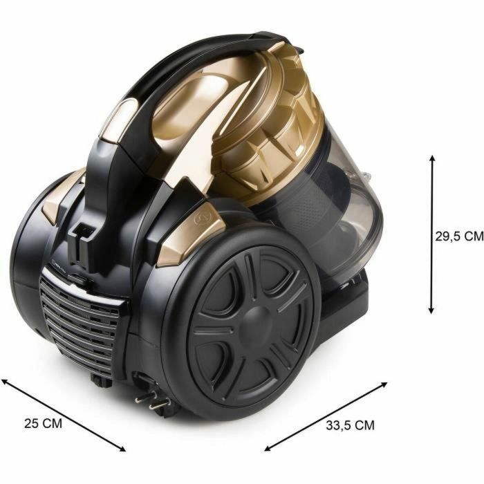 Domo DO7297S Aspiradora cilíndrica sin bolsa 700W, 2.5L, 79dB, Negro/Dorado 3