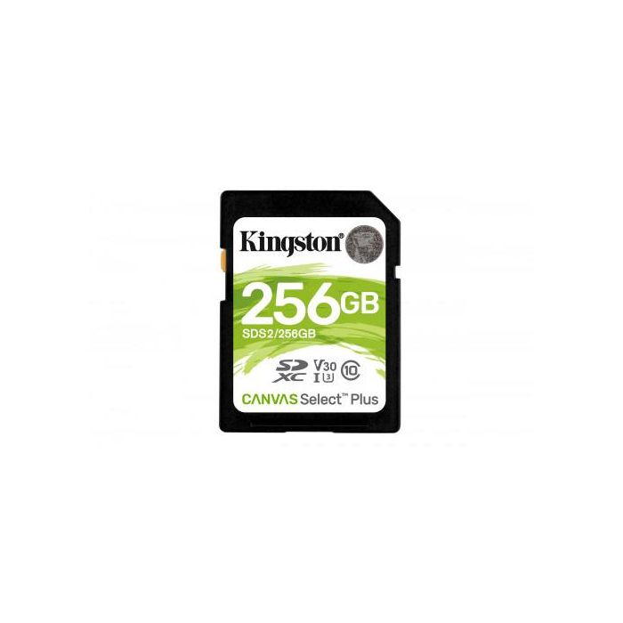 Kingston SDS2/256GB Tarjeta de Memoria SDXC CANVAS Select Plus 256GB UHS-I U3 V30 100/85MB/s Full HD 1080p Kingston SDS2/256GB Tarjeta de Memoria SDXC CANVAS Select Plus 256GB UHS-I U3 V30 100/85MB/s Full HD 1080p