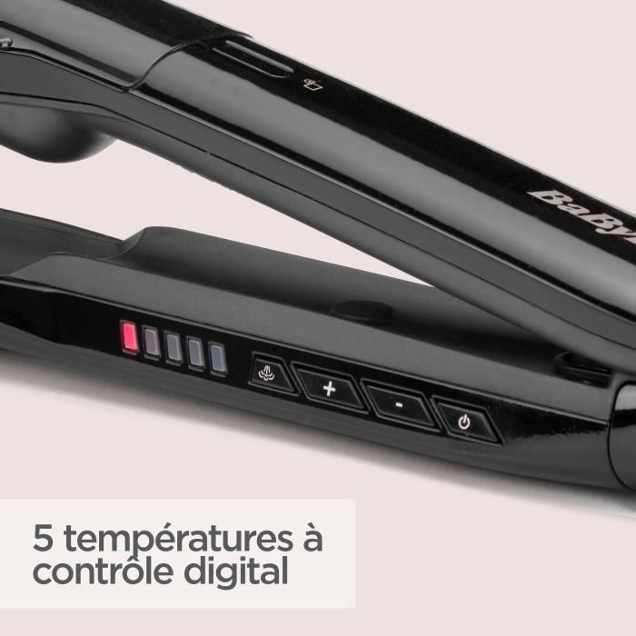 Plancha para el pelo recta a vapor BABYLISS ST492E - Placas de cerámica de 39 mm de ancho - 5 temperaturas 150 ° C-230 ° C-Calentador de cerámica avanzada 4