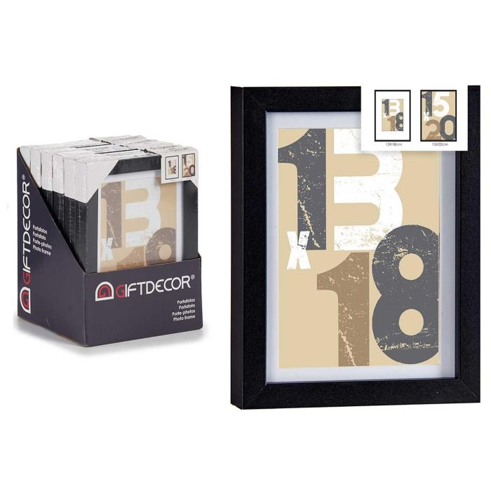 Portafoto Pared Madera Paspartu 13X18Cm Negro Giftdecor (12 Unidades) Portafoto Pared Madera Paspartu 13X18Cm Negro Giftdecor (12 Unidades)