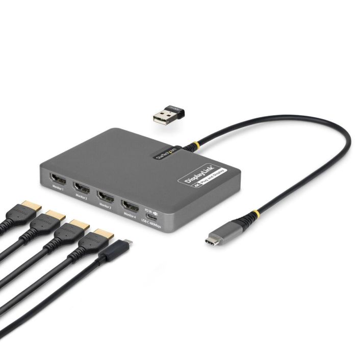 Cable USB Startech QUAD-USB-HDMI-ADAPT Gris 7