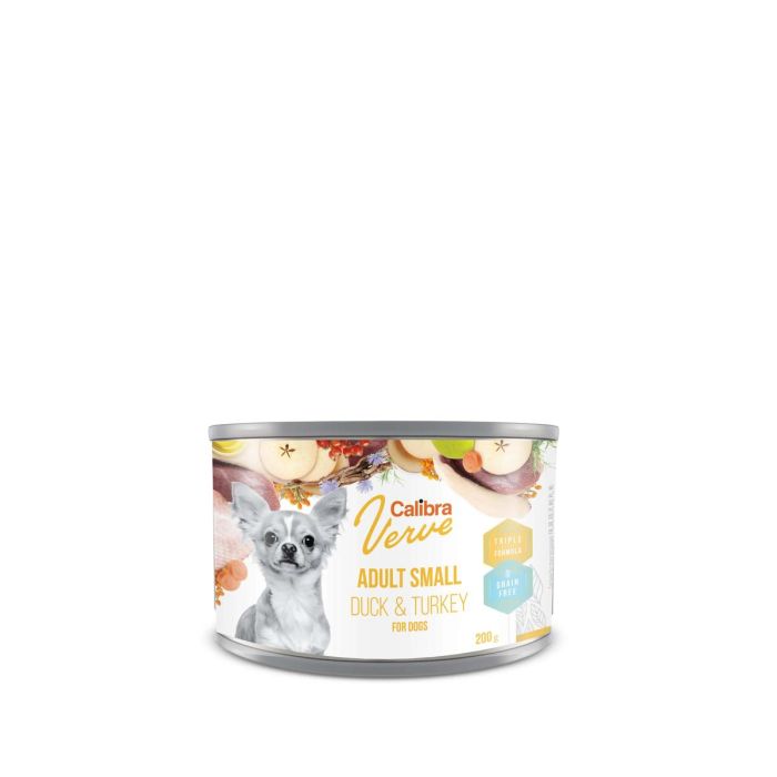 Calibra Dog Gf Verve Adult Small Pato Y Pavo Caja 6x200 gr