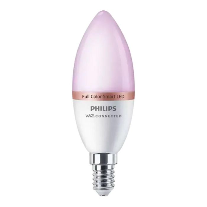 Philips Wiz Bombilla LED Inteligente Vela E14 WiFi Full Colors RGB 4.9W 470lm Luz 2200-6500K Compatible Alexa Google 0 Philips Wiz Bombilla LED Inteligente Vela E14 WiFi Full Colors RGB 4.9W 470lm Luz 2200-6500K Compatible Alexa Google 0