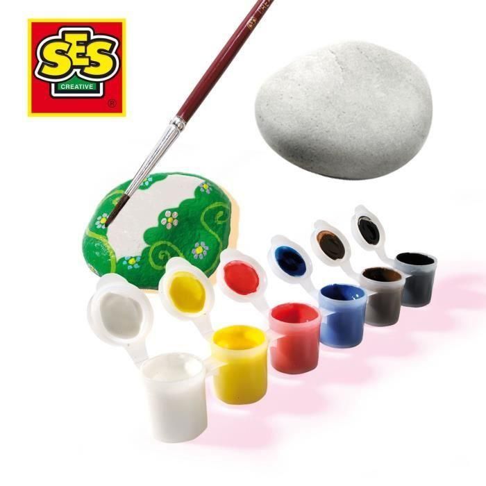 SES CREATIVE Kit de Pintura en Piedra para Niños y Niñas, Manualidades Creativas, Edad 5+ años 2