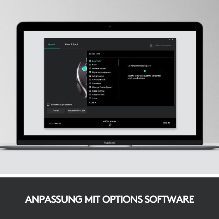 Logitech M500s Ratón con Cable Avanzado USB-A Negro, Desplazamiento Hiperrápido, DPI Ajustable 400-4000, 7 Botones Personalizables 10