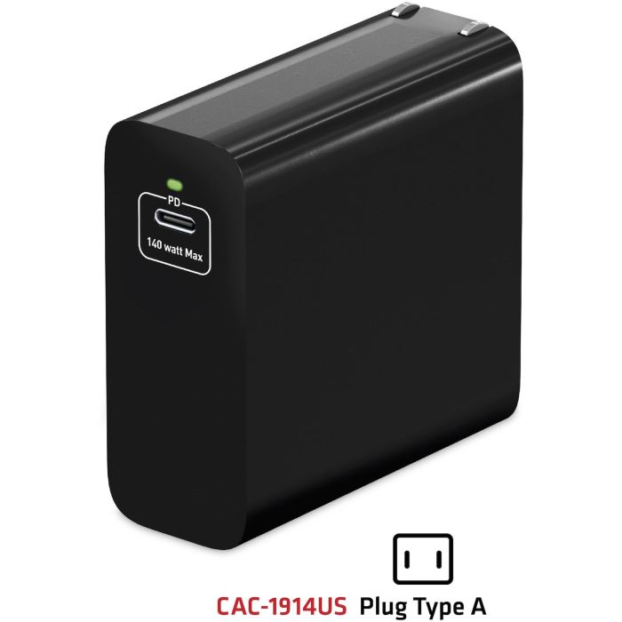Club3D Cargador de Viaje 1xUSB Tipo C PD 140W con Tecnología GaN para Interiores, 28V, Cable 1m Negro 5 Club3D Cargador de Viaje 1xUSB Tipo C PD 140W con Tecnología GaN para Interiores, 28V, Cable 1m Negro 5
