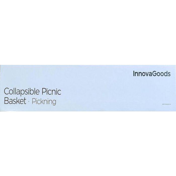 Cesta de Picnic Plegable con Tapa-Mesa Pickning InnovaGoods 11 Cesta de Picnic Plegable con Tapa-Mesa Pickning InnovaGoods 11