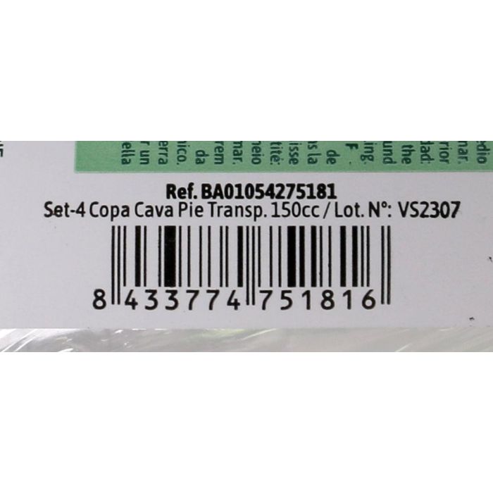 Algon Set de 4 Copas de Cava Transparentes de 150 cc (24 Unidades) 3