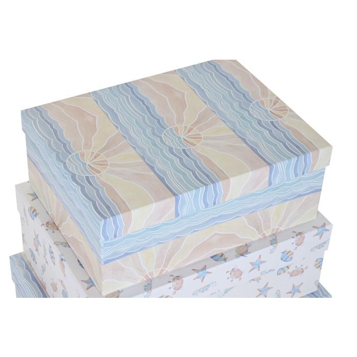 DKD Home Decor Caja de Almacenamiento Infantil de Cartón Multicolor, Set de 10, 33.5 x 15.5 x 43.5 cm 1