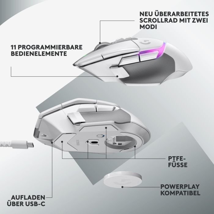 Logitech G502 X PLUS Ratón Óptico Inalámbrico Blanco LIGHTSPEED HERO 25K 6 Logitech G502 X PLUS Ratón Óptico Inalámbrico Blanco LIGHTSPEED HERO 25K 6