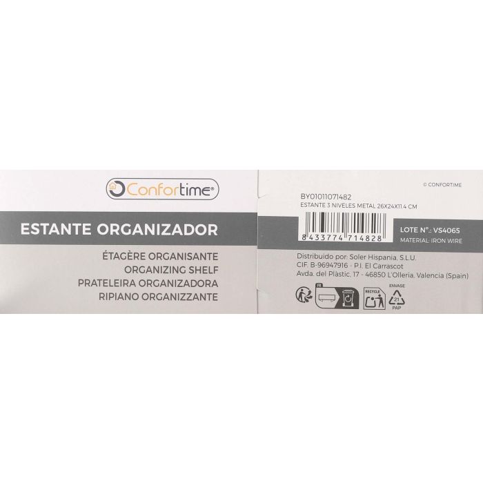 Estante 3 niveles metal blanco 26x24x11.4 cm - Confortime (12 Unidades) 4 Estante 3 niveles metal blanco 26x24x11.4 cm - Confortime (12 Unidades) 4