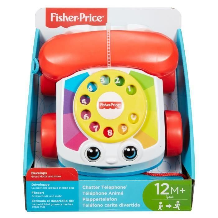 Fisher-Price Teléfono de Arrastre Carita Divertida, Juguete Clásico para Bebés y Niños Pequeños a partir de 18 Meses 4 Fisher-Price Teléfono de Arrastre Carita Divertida, Juguete Clásico para Bebés y Niños Pequeños a partir de 18 Meses 4