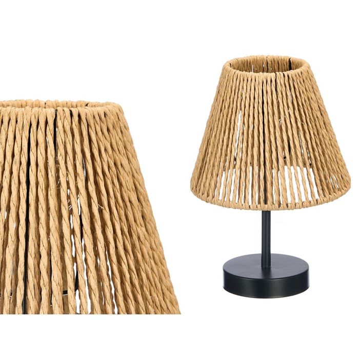 Giftdecor Lampara Sobremesa Conica Natural 17.5x25x17.5 cm (Set de 8)