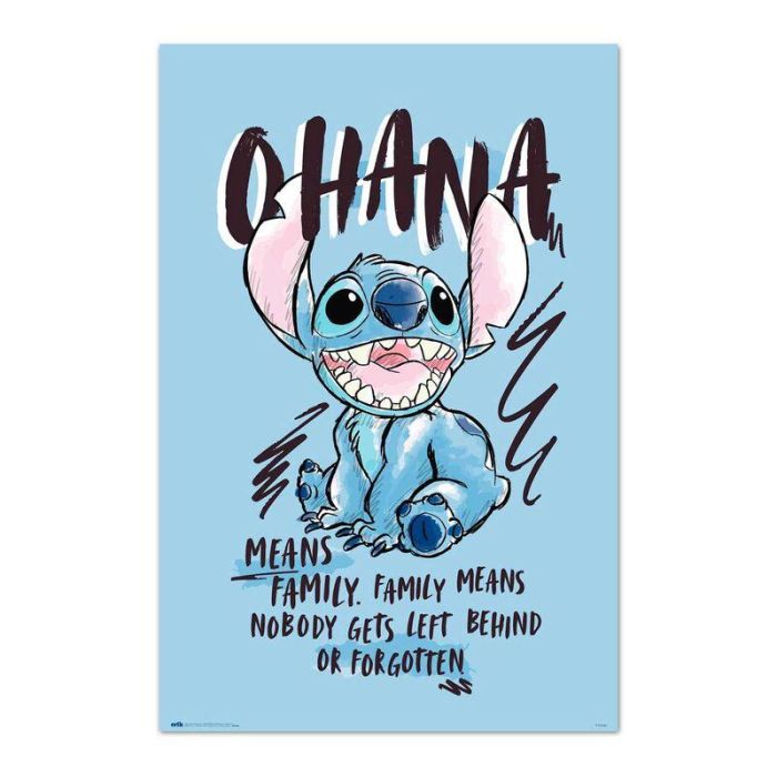 ERIK Póster Ohana Stitch Disney 91,5x61cm Papel Brillo 150gr