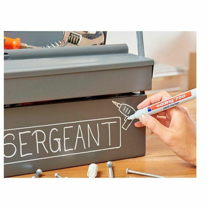 EDDING Marcador permanente 750 tinta opaca punta conica trazo 2-4mm blanco 10 EDDING Marcador permanente 750 tinta opaca punta conica trazo 2-4mm blanco 10