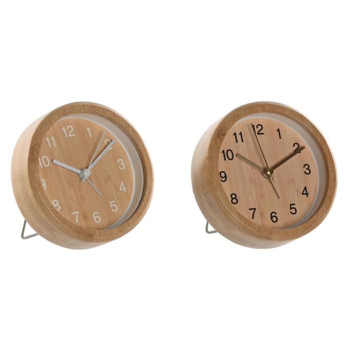 Reloj Despertador Basicos DKD Home Decor Natural 4.3 x 10 x 10 cm (2 Unidades) Reloj Despertador Basicos DKD Home Decor Natural 4.3 x 10 x 10 cm (2 Unidades)