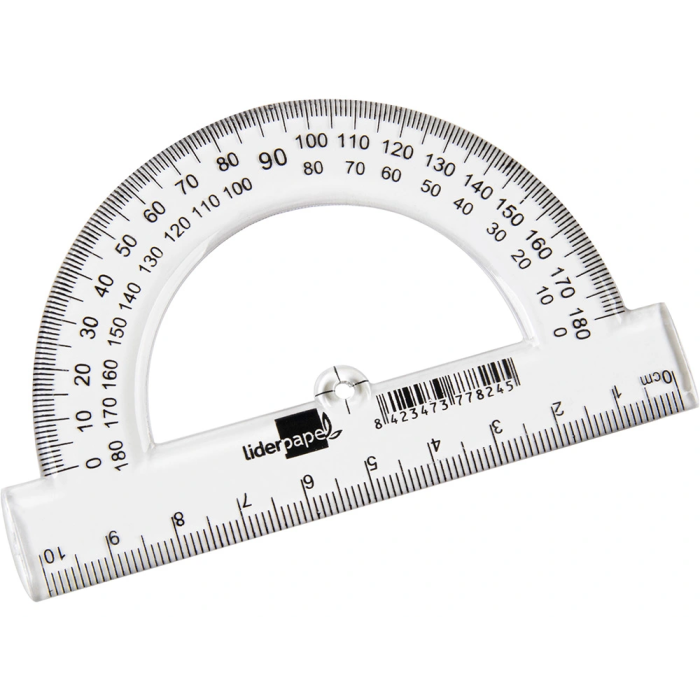 Liderpapel Semicirculo Transportador de Angulos 10 cm Plastico Transparente 4