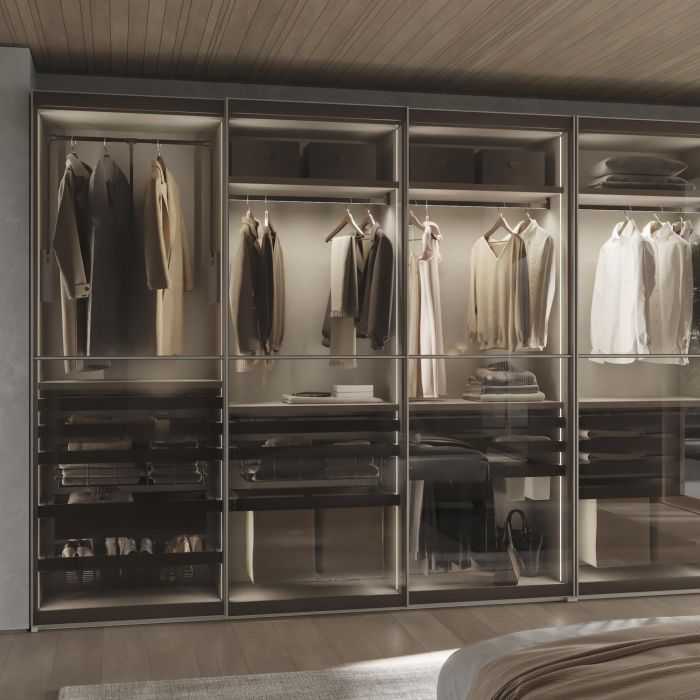 Emuca Kit de cajón zapatero extraíble para armarios Quartz, regulable, módulo 600mm, Acero, aluminio y plástico, Titanio 2