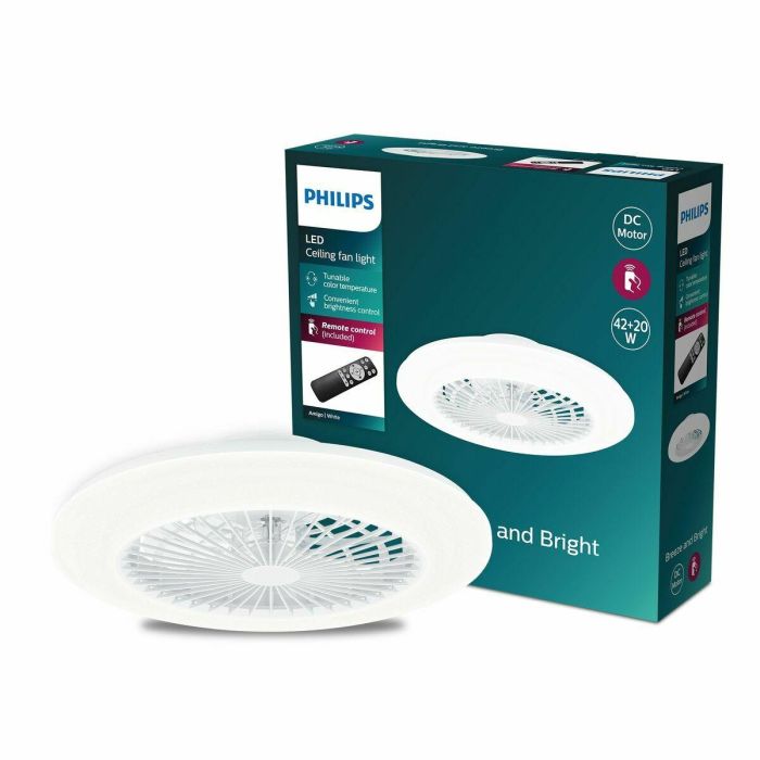 Ventilador de Techo con Luz Philips Blanco 11