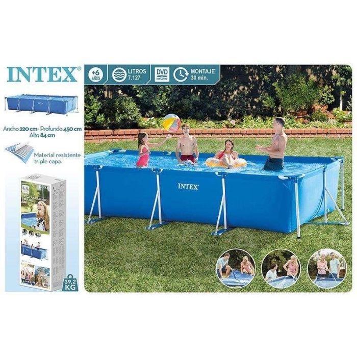 Piscina rectangular desmontable metal frame (capacidad 7.127 litros) 450x220x84cm 5 Piscina rectangular desmontable metal frame (capacidad 7.127 litros) 450x220x84cm 5