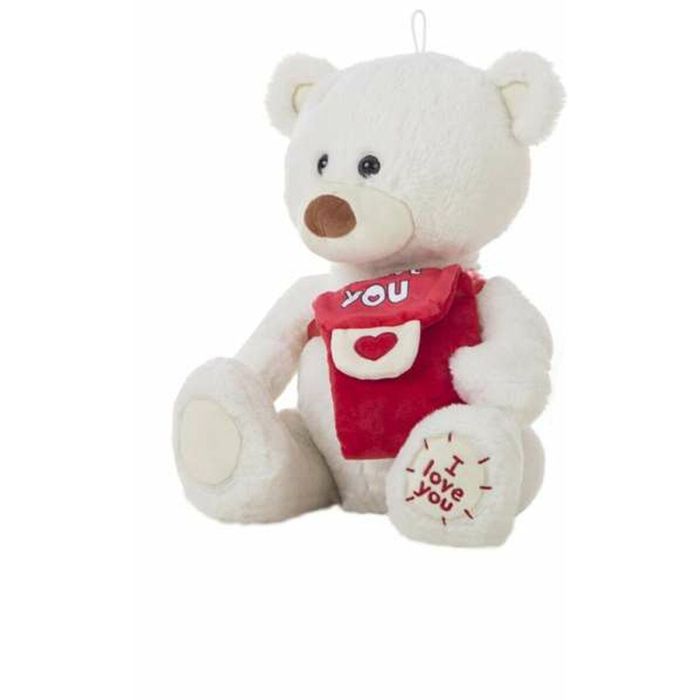 Peluche oso blanco mensajero 35cm.