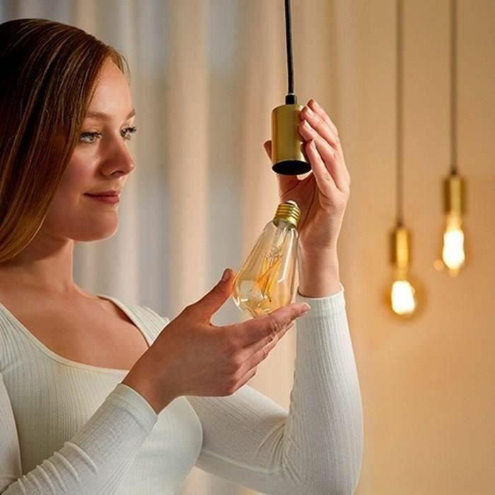 WiZ Kit de inicio 2 bombillas Edison conectadas Blanco variable E27 50W + Regulador de control remoto Nomadic 5