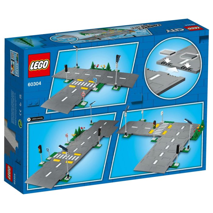 LEGO 60304 Intersección para montar, Juego de Construcción de Ciudades con Paneles y Carreteras para Montar