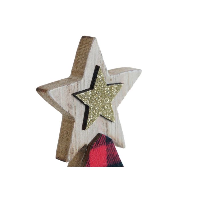 DKD Home Decor Figura Navidad Alpina Rojo Negro Madera 4 x 31 x 11.5 cm 2