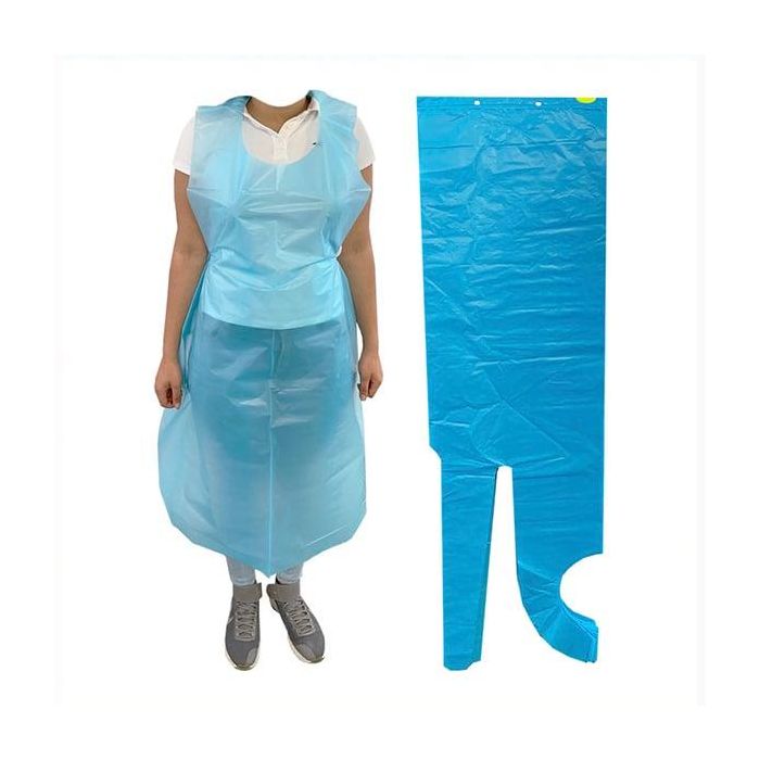 EuroStil Delantal desechable pequeño HDPE azul claro 78x130cm (50unid)