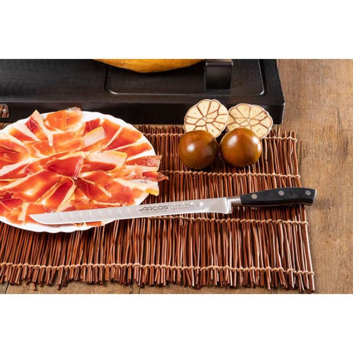 Arcos Cuchillo Jamonero Flexible Serie Riviera 250 mm Hoja Forjada Acero Nitrum Alveolos Mango Polioximetileno Bactiproof Silver 5