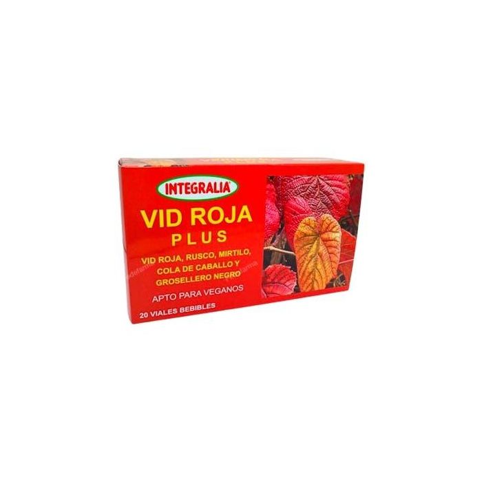 INTEGRALIA Vid Roja Plus Viales, Circulación Venosa con Cola de Caballo, Grosellero Negro y Mirtilo, 20 Viales