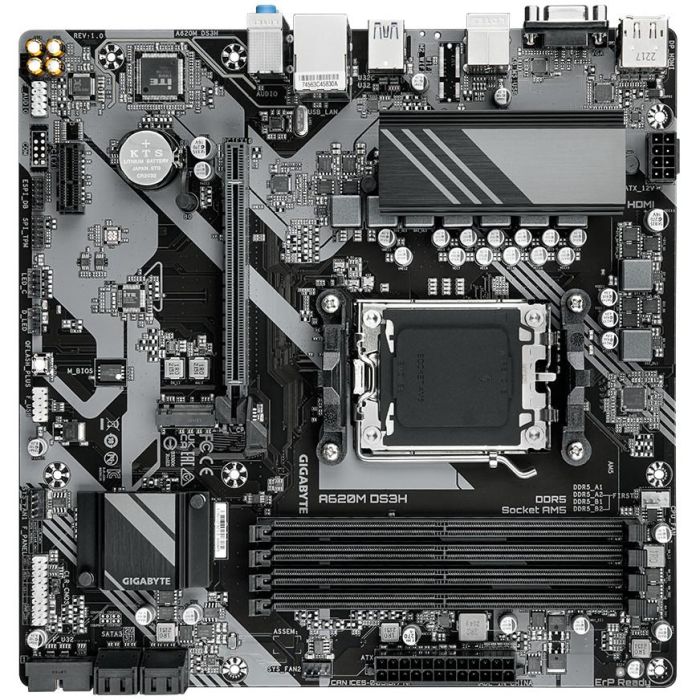 GIGABYTE A620M DS3H Placa Base AMD A620 Zócalo AM5 micro ATX DDR5 para AMD Ryzen 3 GIGABYTE A620M DS3H Placa Base AMD A620 Zócalo AM5 micro ATX DDR5 para AMD Ryzen 3