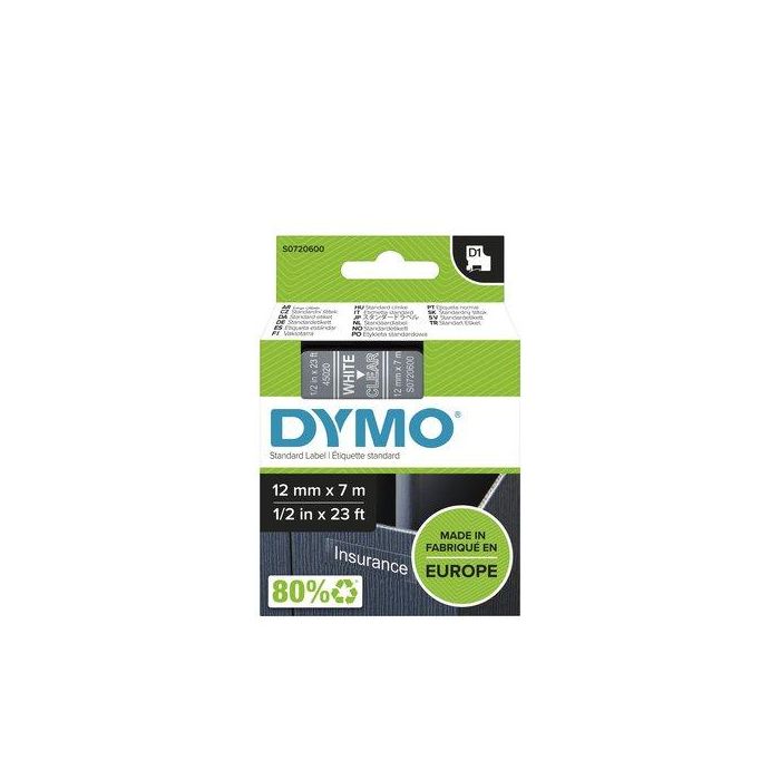 DYMO Cinta LM D1 12mmx7m Blanco/transparente